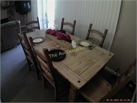 Dining room table & chairs w setup as pictured