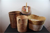 lot of baskets and woven hampers