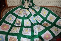 Flower Quilt (Believed to be Queen) Hand Made by