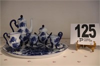 Blue & White Themed Small Tea Set (R4)