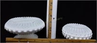 (2) Fenton Milk Glass Candy Dishes