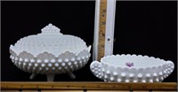 (2) Fenton Milk Glass Candy Dishes