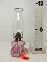 Swirled Art Glass Oil Lamp