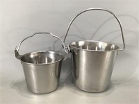 Two Stainless Buckets