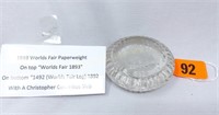 1893 World's Fair Paperweight