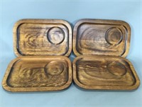 Four Wood Lunch Serving Trays