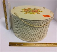 Woven Sewing Basket & Contents
