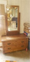 Antique Oak Dresser with Mirror