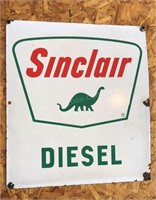 Sinclair Diesel Enameled Sign 12” X 13”