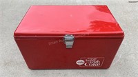 Coca-Cola Metal Cooler, Zinc Lined w/ Opener