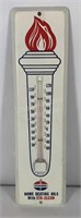 Standard Oil Co Metal Thermometer 3" X 11.5"