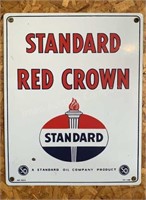 Standard Red Crown Metal Sign 12" X 15"