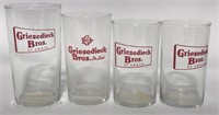Griesedieck Beer Glasses 4” & 5”