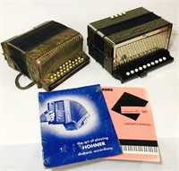 1 Hohner diatonic accordion and one unknown