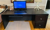 Large Computer Desk With 2 Drawers, Key Board