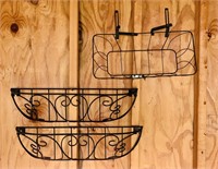 3 Metal Hanging Baskets, Hang on wall or deck, 2