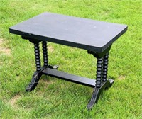 Nice Small Antique Table, Painted Black, 28” x