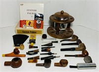 Smoking Pipe Collection w/accessories, Pipe Rack,