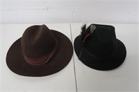2 Men's Wool Hats - Stetson & Fedora