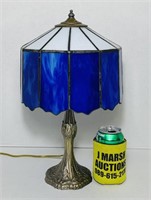 Stained Glass Lamp, 17” high, not sure on maker?