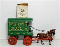 Cast Iron US Mail Horse and Buggy