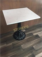2' x 27" Marble Top, Cast Iron Base Dining Table