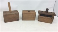 Three square butter molds