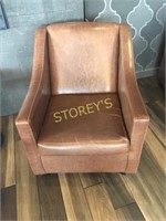 Brown Leather Like Occasional Chair