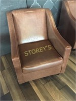Brown Leather Like Occasional Chair