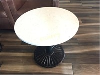 2' Marble Top, Cast Iron Base Side Table