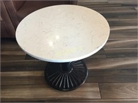 2' Marble Top, Cast Iron Base Side Table