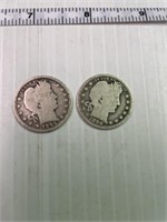 1895 & 1898 Barber Silver Quarters