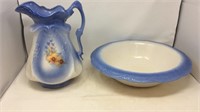 Ironstone pitcher and bowl