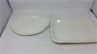 Two white platters