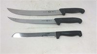 Three large kitchen knives