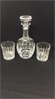 Crystal decanter and two crystal glasses