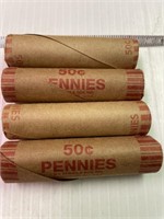 4 Rolls of Wheat Cents