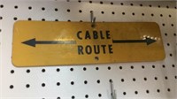 Small aluminum cable rout sign