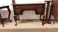 modern Queen Anne server or vanity with glass top