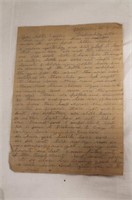 Civil War Hand written Letter From 1862 Battle