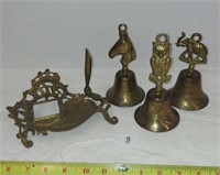 BRASS BELLS AND NOTE STAND