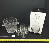 CRYSTAL CARAFE AND GLASS WARE