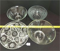 GLASS BOWLS AND PLATTER