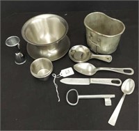 VINTAGE GERMAN MILITIA  AND STAINLESS ACCESSORIES