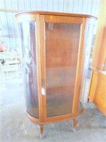 Oak Curve glass Curio cabinet