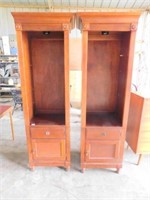 2- wood adjustable cabinets