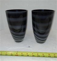 BLACK SWIRL GLASS VASES