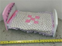 DOLL BED AND HOME MADE BLANKET