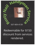 $150 Discount from Rusty Nail Handyman