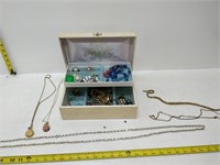 jewelry box of assorted costume jewelry